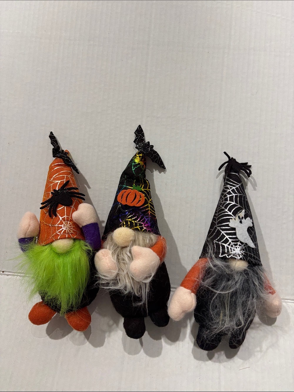 Halloween Gnome Plush Costume Set - Orange & Black Hat Designs 3 pc lot